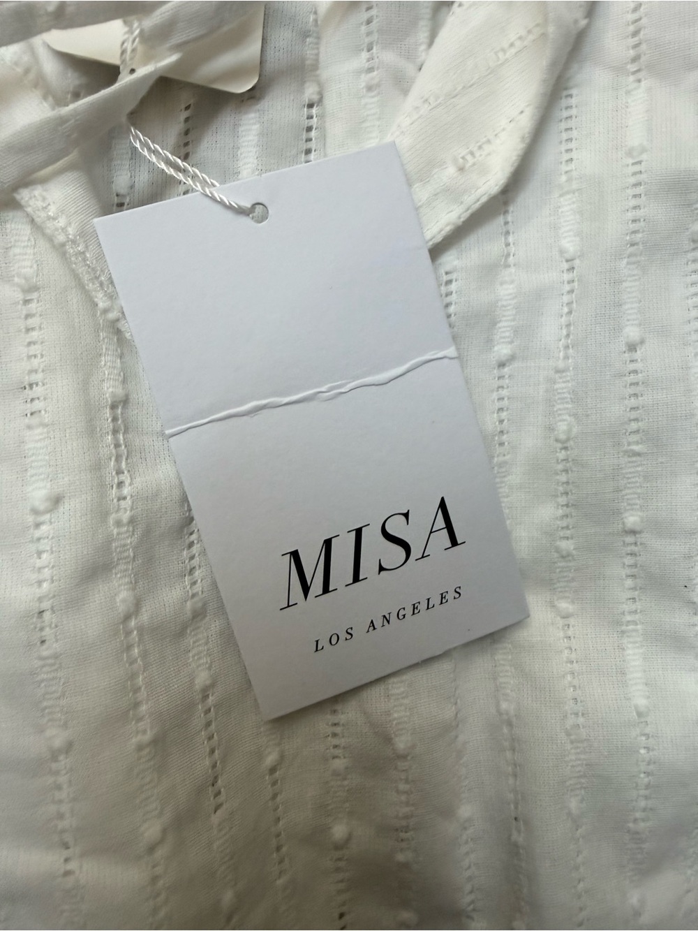 NWT Misa Los Angeles Lilian Dress White Clip Dot Mini Ruffle Size S - Picture 5 of 6